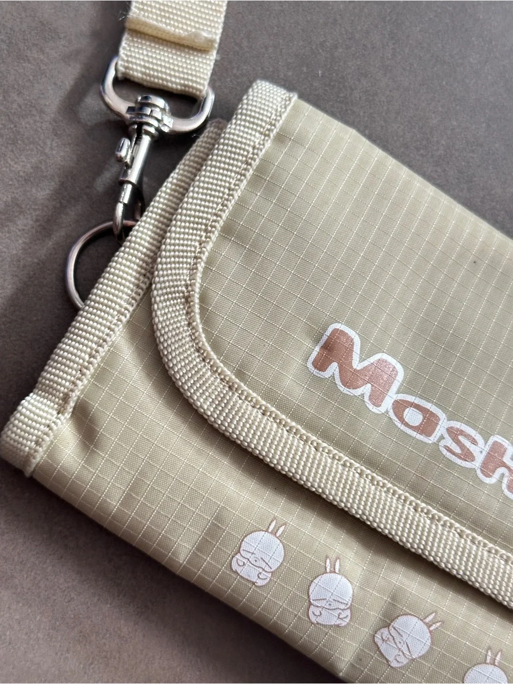 Mashi Maro Japan Beige Wristlet Wallet Makeup Bag